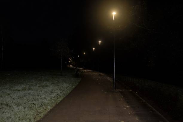 istock streetlights lit on public roads before dawn 1917899271