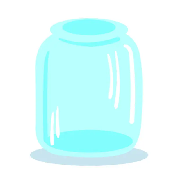 Vector illustration of Glass Jars for canning,cartoon style,flat.Eps 10. bottles for liquids canned food for shelves vector template.