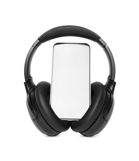 istock Modern wireless headphones and smartphone isolated on white 1918036041