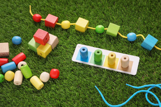 istock Educational toy for motor skills development on artificial grass 1918052706