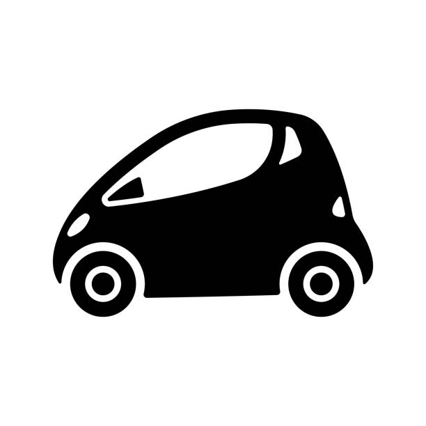 car icon. black silhouette. side view. vector simple flat graphic illustration. isolated object on a white background. isolate. - silhouette security elegance simplicity stock-grafiken, -clipart, -cartoons und -symbole