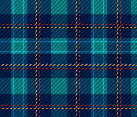 Colourful woven tartan fabric.