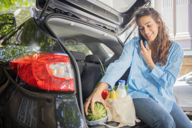 istock Woman is returning from shopping 1918301361