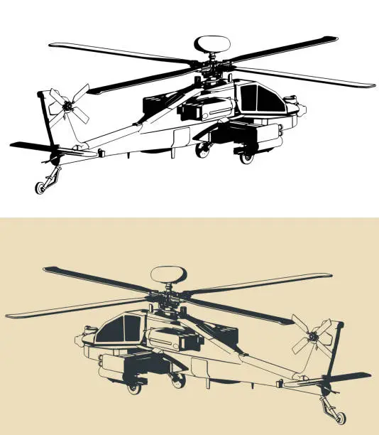 Vector illustration of AH-64 Apache
