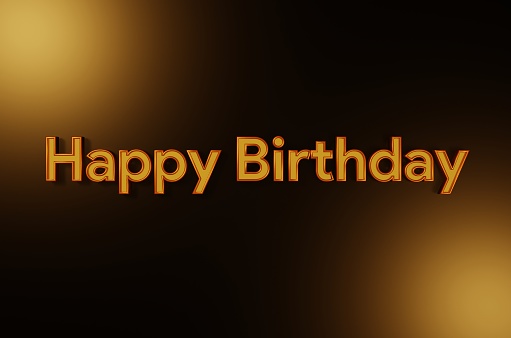 Text happy birthday with background elegant luxury . 3d text illustration rendering