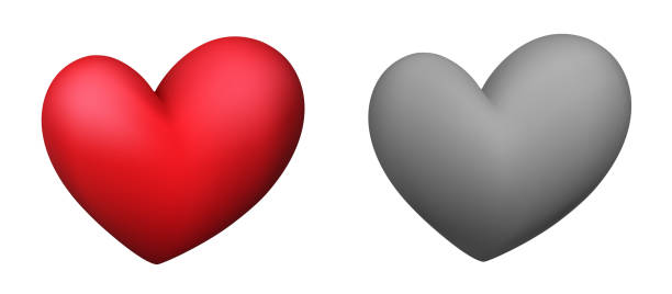 istock Pink and grey 3d realistic hearts on white. Happy Valentine's day clip art for banner or letter template. 1918366858
