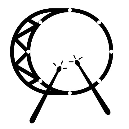 Drum - Percussion Instrument, Icon Symbol, Vector, Illustration, Logo
