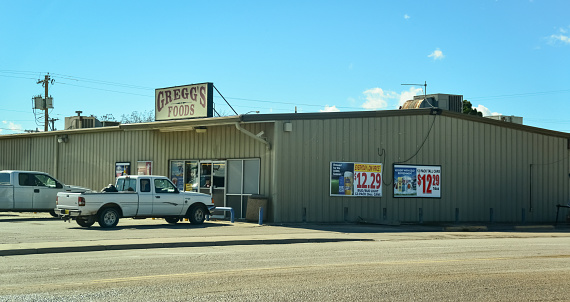 New Mexico, USA - November 20, 2019: Small grocery store in New Mexico, USA
