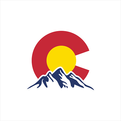 colorado logo with mountain vector illustration suitable for logo design to represent colorado state on colorado day event