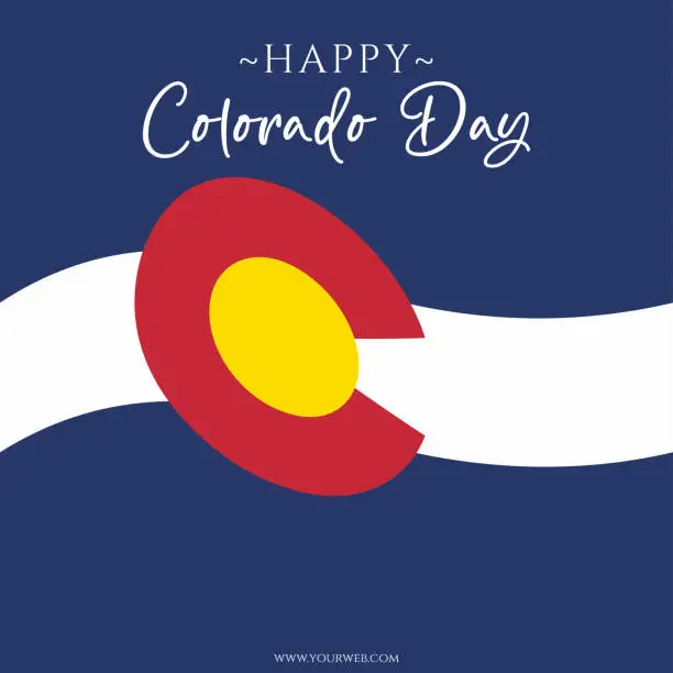 Vector illustration of happy colorado day social media template design vector illustration