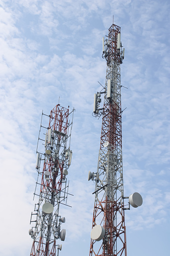 Two telecommunications towers