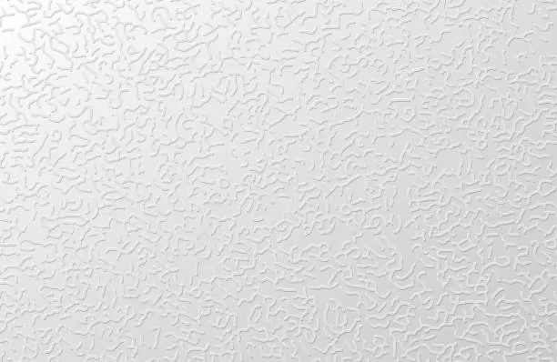 Vector illustration of White paper tactile embossed texture. Abstract Turing ornament halftone reaction diffusion psychedelic background.