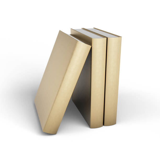 istock Blank Golden Cover Book Mockup. Concept Template Object for Education, Learning, Reading, Science and Literature. 3D Illustration. File with Clipping Path. 1918538341
