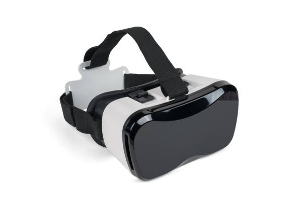 istock Black and white VR glasses isolated on a white background. A popular virtual reality gadget. 1918545118