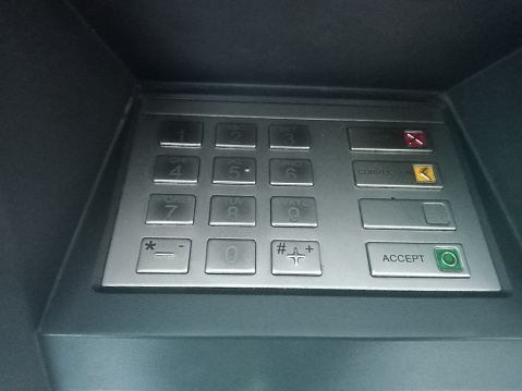 ATM machine button