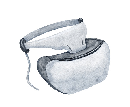 VR Virtual Reality Glasses. Watercolor illustration isolated on white