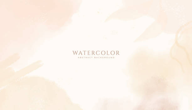 abstract horizontal watercolor background. neutral light colored empty space background illustration - blotter stock illustrations