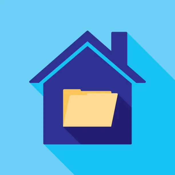 Vector illustration of House Folder Open Icon Flat