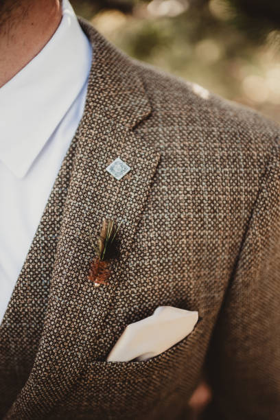 istock Groom in tweed suit getting ready for wedding 1918719270