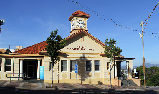 Gladstone, Queensland, Australia - January 4, 2024: The old Gladstone Post Office building in Goondoon Street