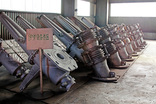 iron works blast furnace accessories, closeup of photo