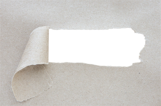 Paper peel, torn paper with space a white background with clipping path. empty space for text.