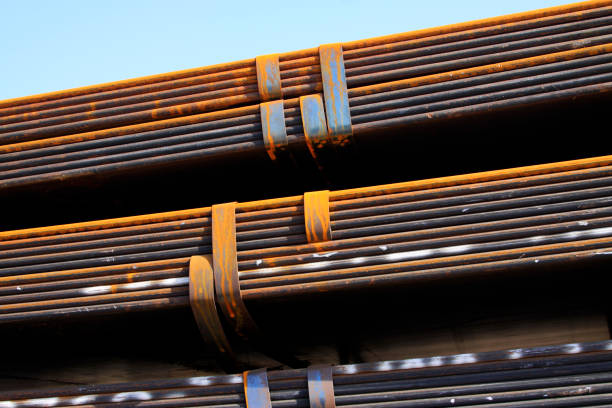 Steel plate in a goods yard, closeup of photo