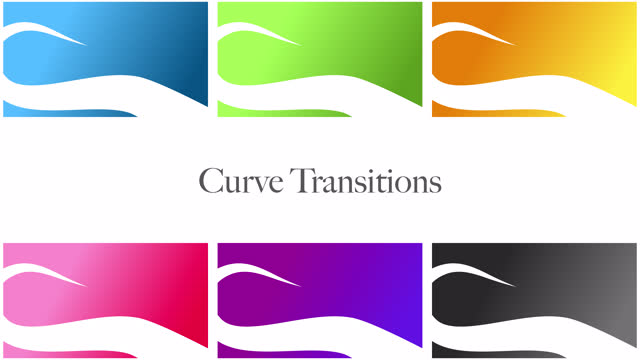 Winding curved line transition set, including 6 color patterns on a transparent background with an alpha channel.