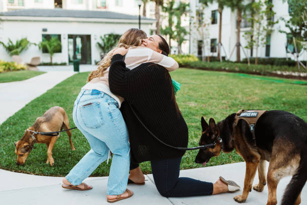 istock Lesbian couple hug after getting engaged at the park 1918838018