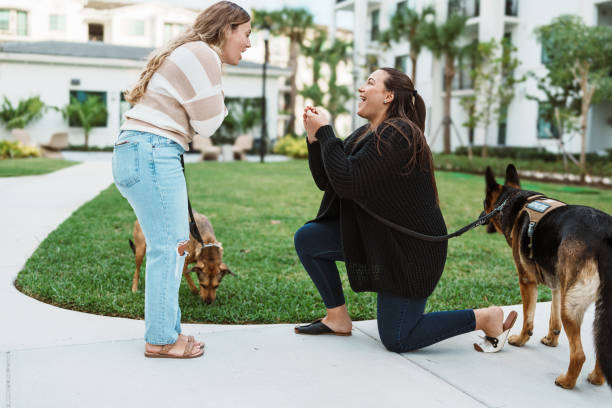 istock Woman is surprised when girlfriend proposes to her 1918838572