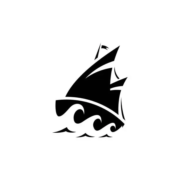 Vector illustration of Ship or sailboat