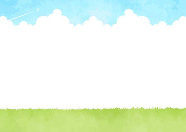 istock Illustration of blue sky and grasslands 3 1918874823