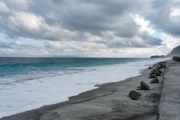 white sand coastline