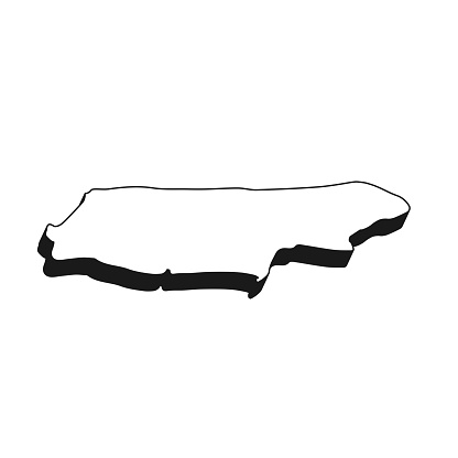 Map of Madura isolated on a blank background with a black outline and shadow. Vector Illustration (EPS file, well layered and grouped). Easy to edit, manipulate, resize or colorize. Vector and Jpeg file of different sizes.