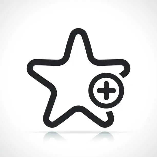 Vector illustration of add to favorite star icon