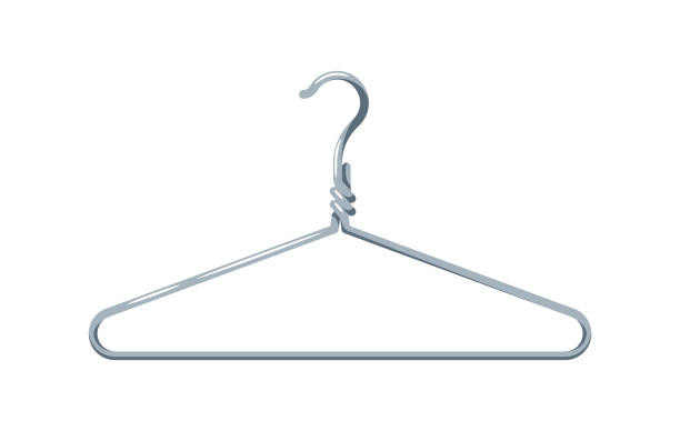 istock Isolated Metal Hanger, Slender, Metallic Garment Support With A Hooked Top, Typically Made Of Wire, Vector Illustration 1918977972