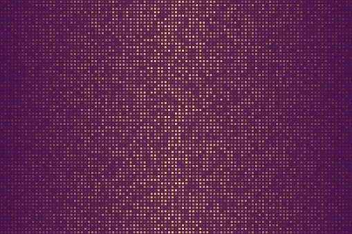 Modern and trendy background. Halftone design with a lot of small square dots and beautiful color gradient. This illustration can be used for your design, with space for your text (colors used: Beige, Yellow, Orange, Brown, Pink, Purple). Vector Illustration (EPS file, well layered and grouped), wide format (3:2). Easy to edit, manipulate, resize or colorize. Vector and Jpeg file of different sizes.