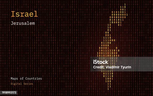 Israel Std Code Israel Map Shown In Binary Code Pattern Tsmc Gold Matrix Numbers Zero ...