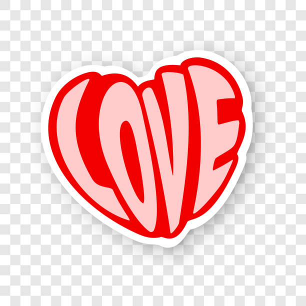 ilustrações, clipart, desenhos animados e ícones de word love in heart shape - heart shape valentines day vibrant color bright
