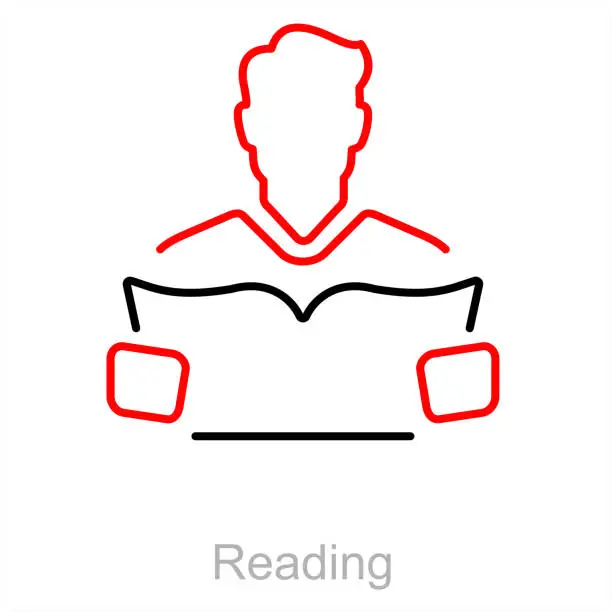 Vector illustration of Reading and reader icon concept