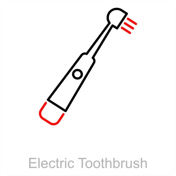 Vector illustration of Electric Toothbrush and dental icon concept