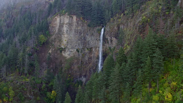 AERIAL Waterfall in Oregon, USA