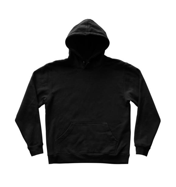 istock Black hoodie isolated. Blank jacket mockup 1919033467