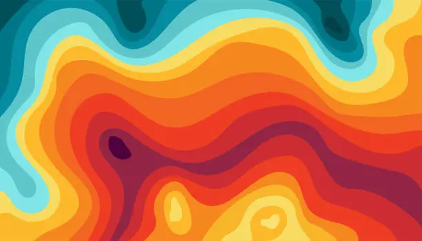 Vector illustration of Vector topographic fluidity stylized map conditional geography lines concept gradient background