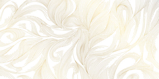 Vector line pattern background, abstract wave luxury golden art, curve design, line illustration, japanese graphic style Vector line pattern background, abstract wave luxury golden art, curve design, line illustration, japanese graphic style grace stock illustrations