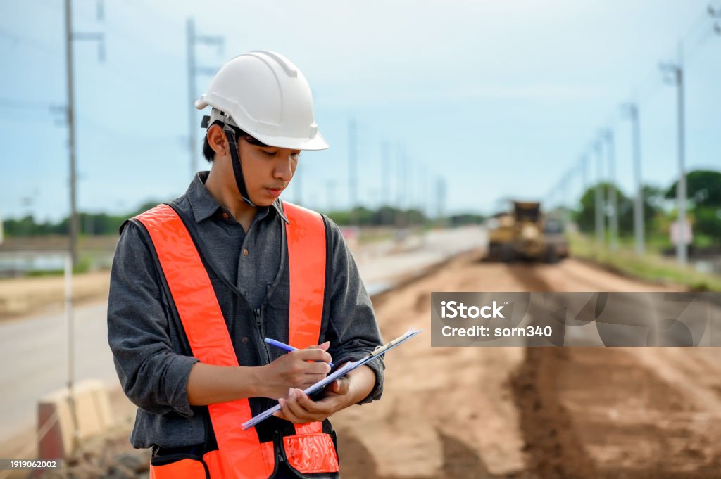 Highways Engineer Highway Engineers Working At Construction Improvement Based On ...