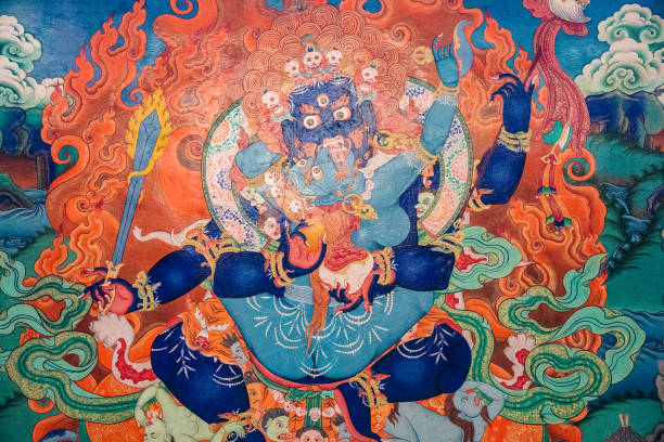 istock Four-armed Mahakala Yab-Yum, Thangki, Buddhist Art, Tibetan Buddhism 1919062006