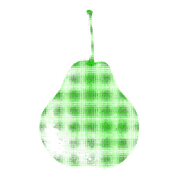 Vector illustration of whole pear, isolated on white background