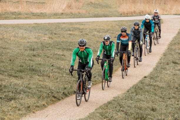 istock Six friends cycling for exercise 1919076504