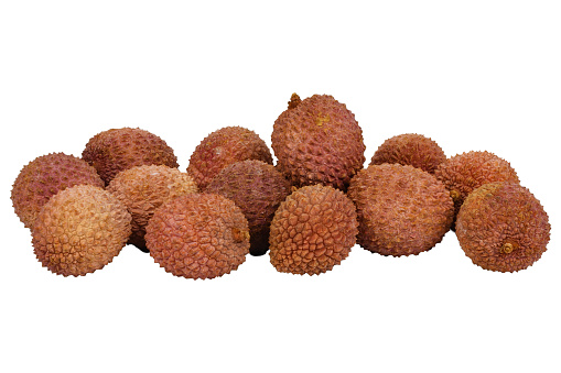 Lichee without background. Sweet and juicy litchi fruits. Lychee.